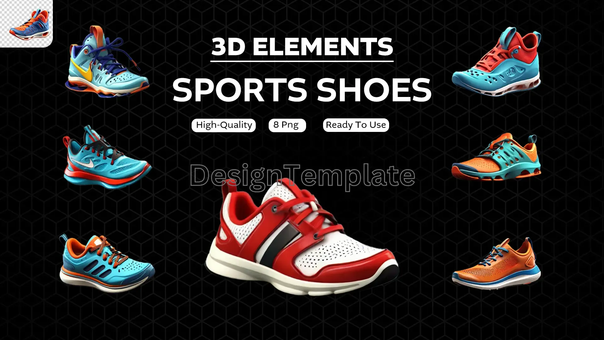 Victory Laps Exquisite 3D Sports Shoes Elements image
